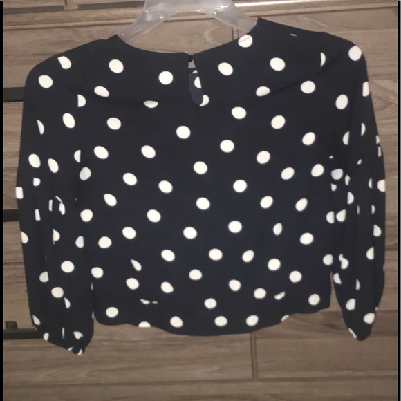 Girls black & white polka dot blouse -size 10 / 12 - Picture 2 of 6